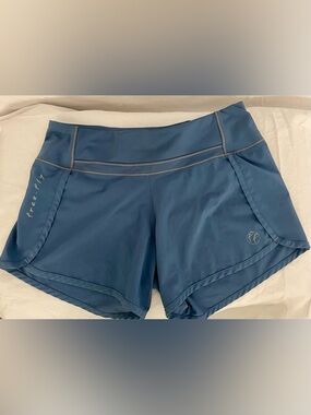Women’s Free Fly Slate Blue Athletic Shorts with Wide Waistband